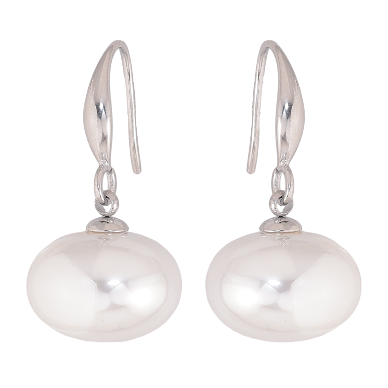 Сережки Нержавіюча сталь французький замок "Перлини" ø 15мм фото №7