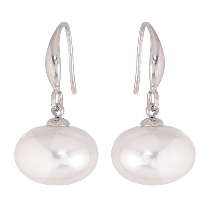 Сережки Нержавіюча сталь французький замок "Перлини" ø 15мм фото №1