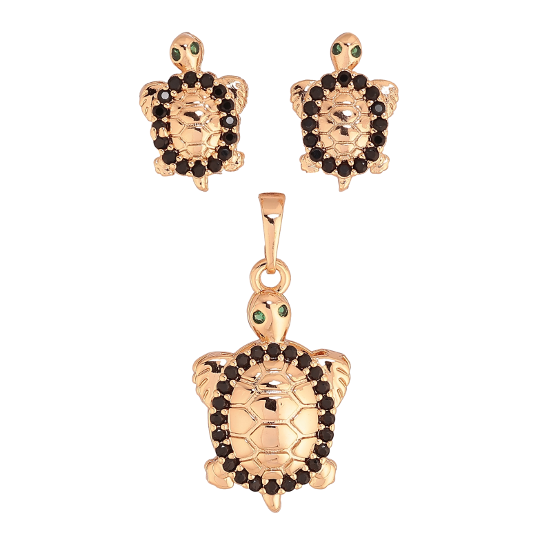 Набор Xuping M&L цвет 18K Серьги Кулон "Черепахи с черными кристаллами" фото №2