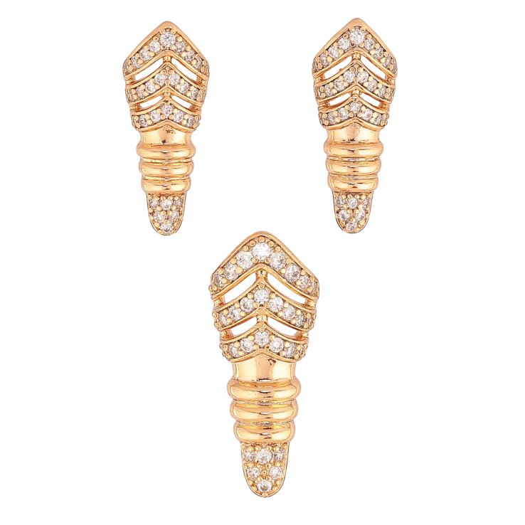 Набор Xuping цвет Позолота 18K серьги кулон "Узор с кристаллами" фото №13 Набор Xuping цвет Позолота 18K серьги кулон "Узор с кристаллами" фото №13