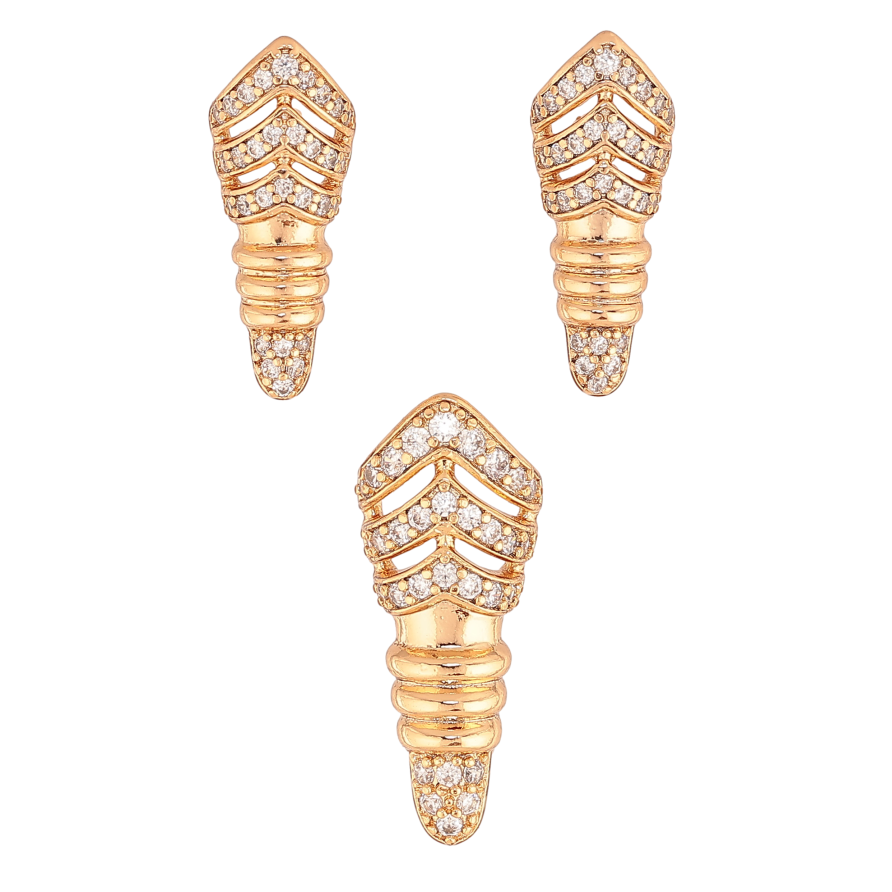 Набор Xuping цвет Позолота 18K серьги кулон "Узор с кристаллами" фото №1