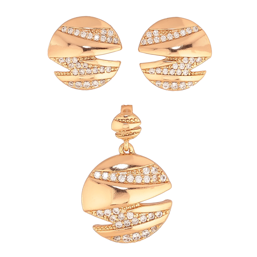 Набір Xuping колір Позолота 18K сережки кулон "Візерунок з кристалами" фото №1