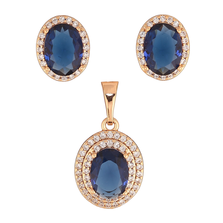 Набор Xuping цвет Позолота 18K серьги кулон "Синие кристаллы в обрамлении" фото №21 Набор Xuping цвет Позолота 18K серьги кулон "Синие кристаллы в обрамлении" фото №21