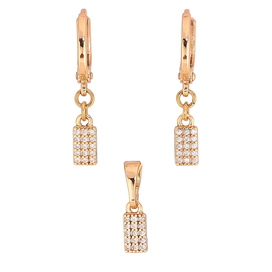 Набор Xuping цвет Позолота 18K серьги кулон "Подвески с кристаллами" фото №1