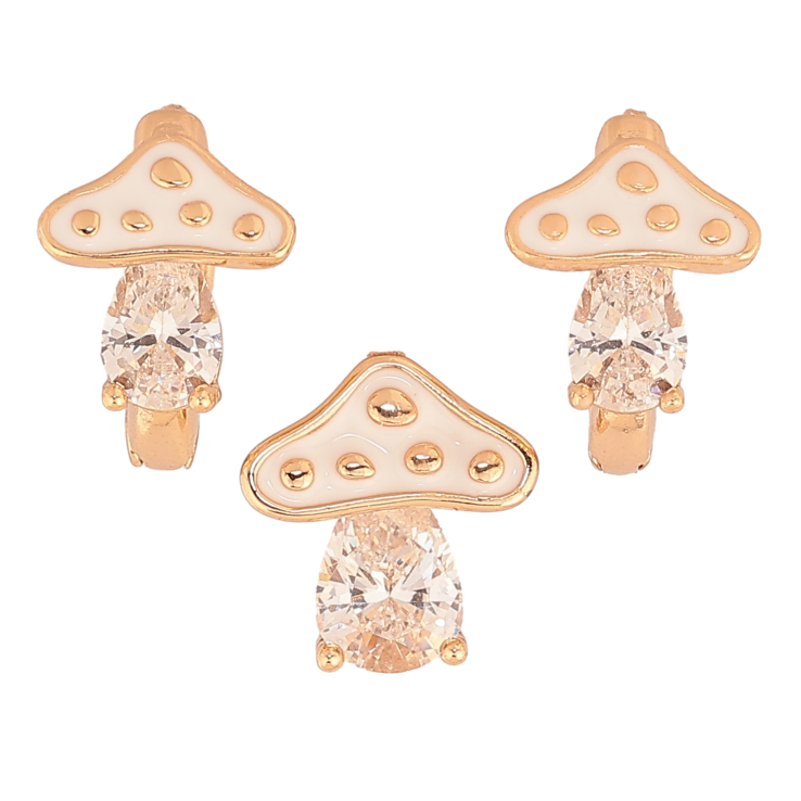 Набір Xuping колір Позолота 18K сережки кулон "Мухомори з кристалами та білою емаллю" фото №22 Набір Xuping колір Позолота 18K сережки кулон "Мухомори з кристалами та білою емаллю" фото №22