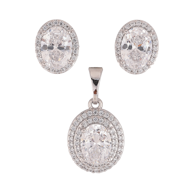 Набор Xuping цвет Родий Серьги Кулон "Инкрустация кристаллами" фото №12 Набор Xuping цвет Родий Серьги Кулон "Инкрустация кристаллами" фото №12