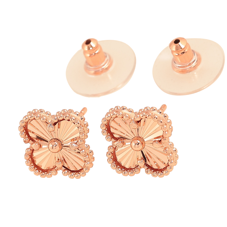 Серьги Нержавеющая сталь пусеты "Клевер" 11х11мм фото №5 Серьги Нержавеющая сталь пусеты "Клевер" 11х11мм фото №5