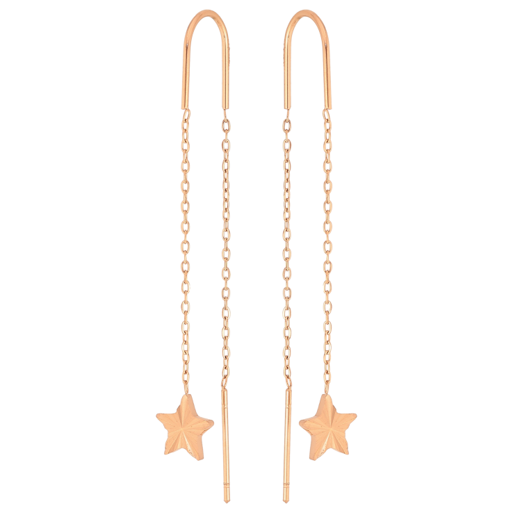 Серьги Нержавеющая сталь протяжки "Звезды на цепочке" фото №24