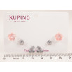 Серьги Набор (3 пары) Xuping TTM Stainless Steel цвет Родий пусеты "Цветочки, круги и вишенки" ø 6мм фото №2