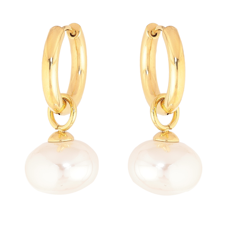 Сережки Нержавіюча сталь підвіски на колечках "Перлини" 2 в 1, ø 14мм фото №8