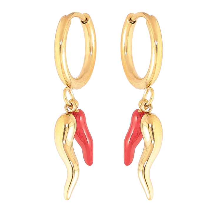 Сережки Нержавіюча сталь підвіски на колечках "Перчики" фото №2