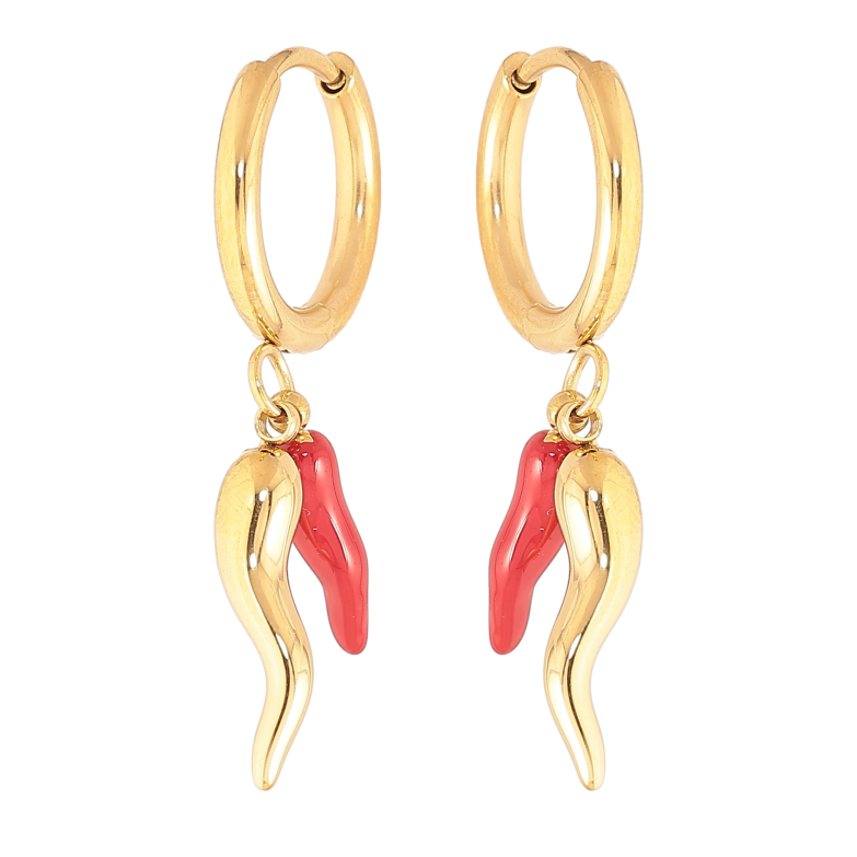 Серьги Нержавеющая сталь подвески на колечках "Перчики"  фото №2