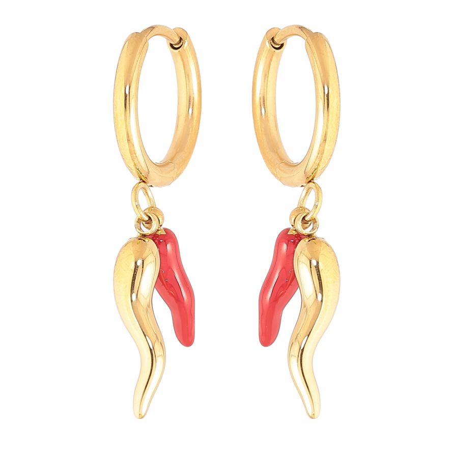 Сережки Нержавіюча сталь підвіски на колечках "Перчики" фото №1