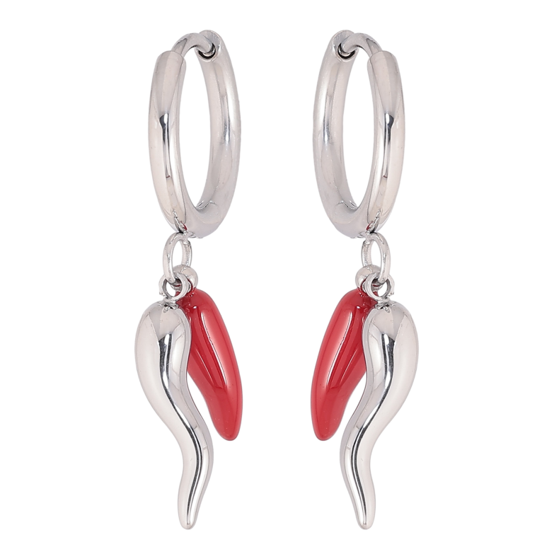 Серьги Нержавеющая сталь подвески на колечках "Перчинки" фото №1