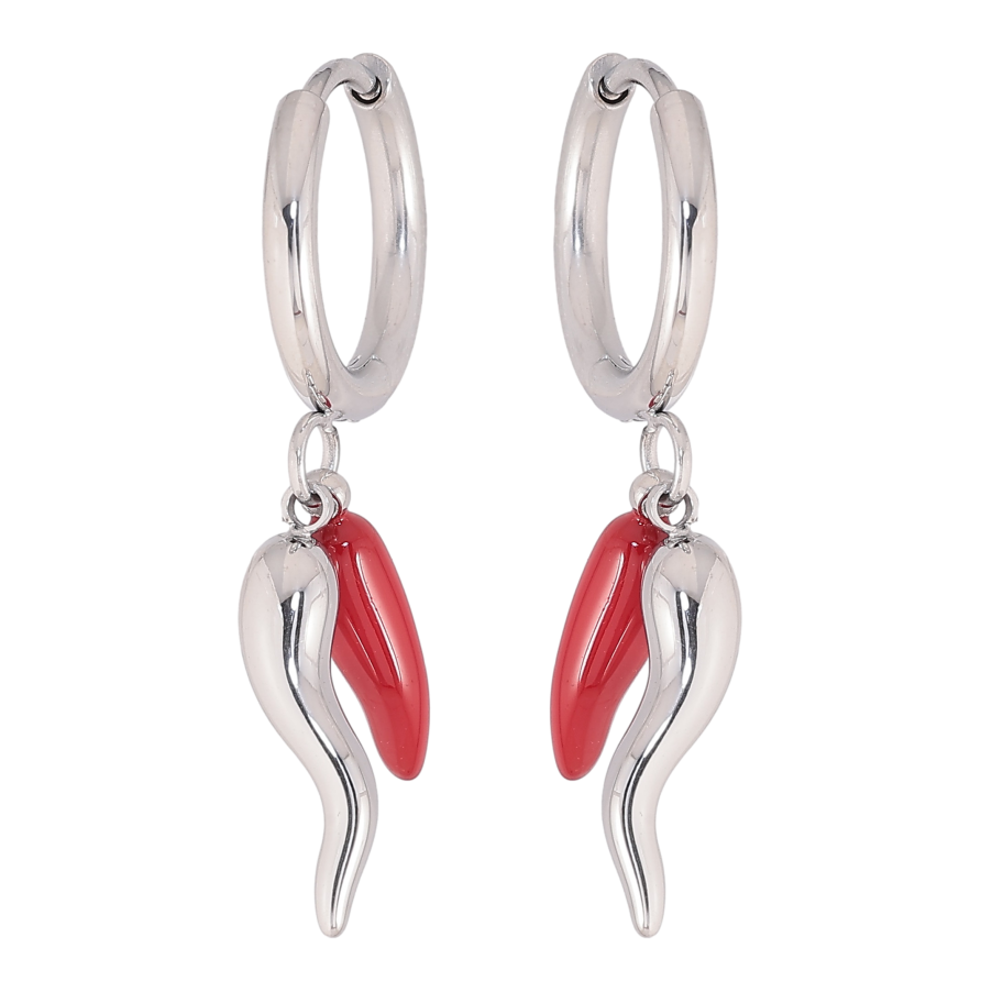 Сережки Нержавіюча сталь підвіски на колечках "Перчинки" фото №1 Сережки Нержавіюча сталь підвіски на колечках "Перчинки" фото №1