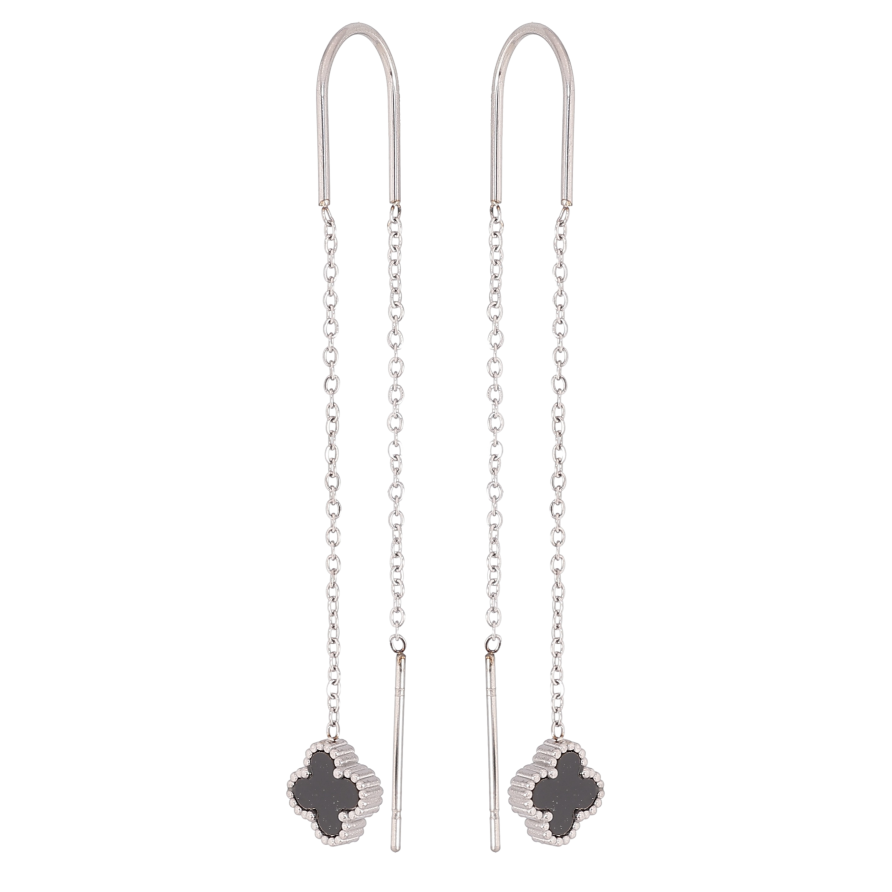 Серьги Нержавеющая сталь протяжки "Клевер" фото №1 Серьги Нержавеющая сталь протяжки "Клевер" фото №1