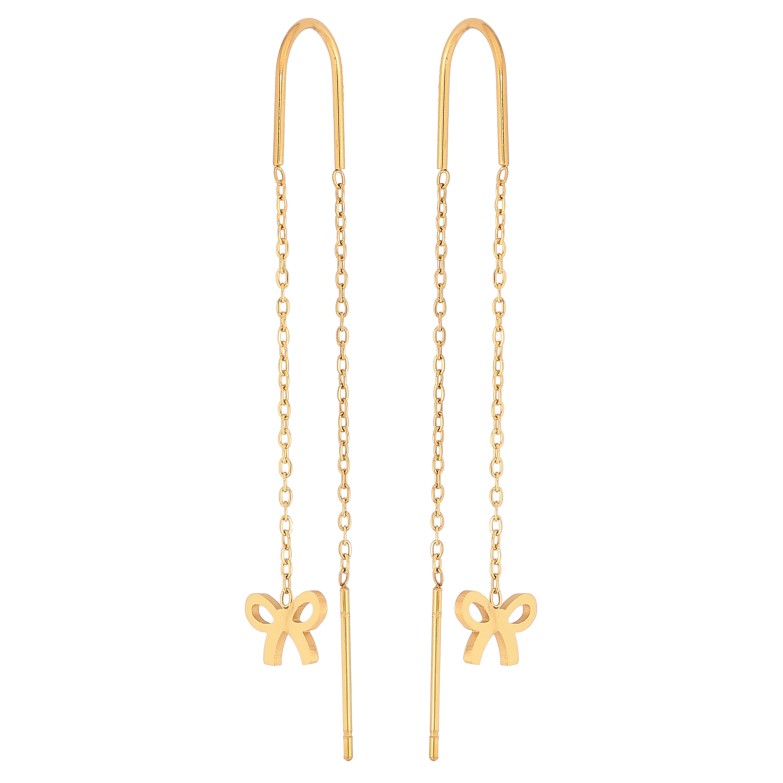 Серьги Нержавеющая сталь протяжки "Бантики" фото №1 Серьги Нержавеющая сталь протяжки "Бантики" фото №1