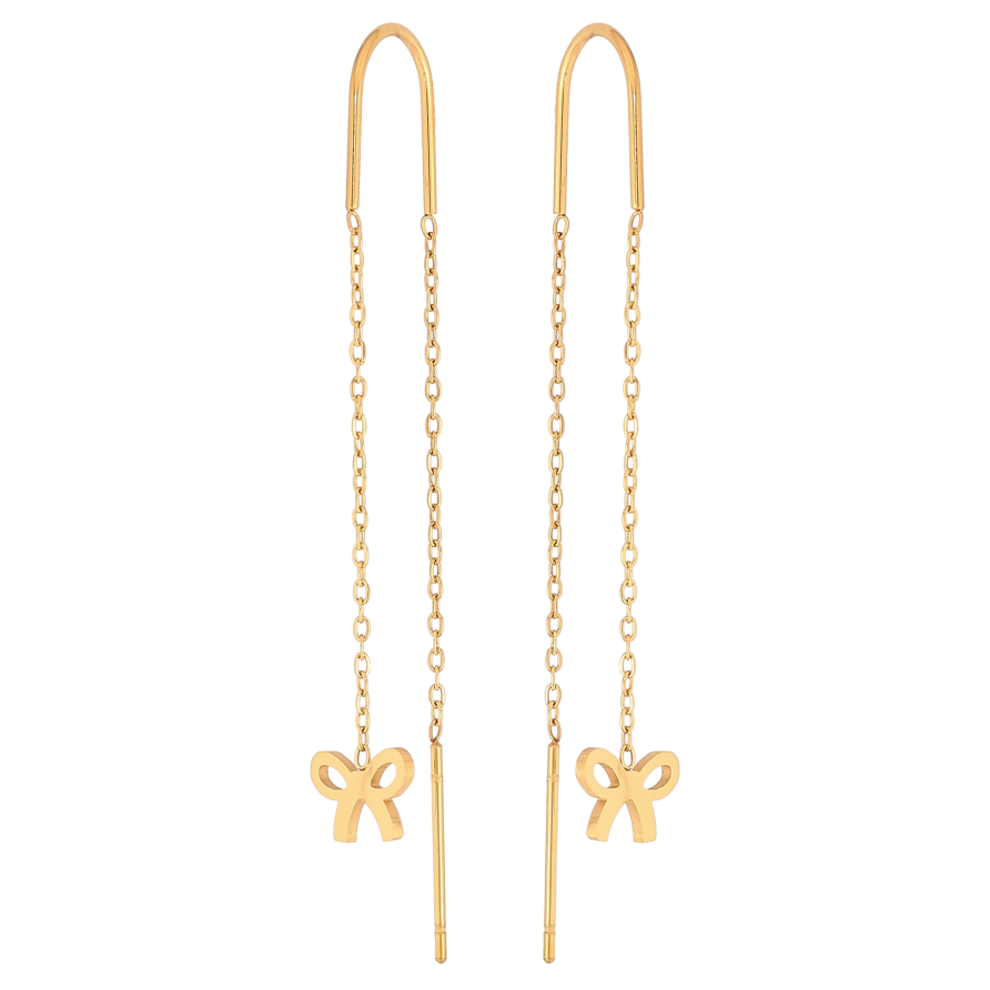 Серьги Нержавеющая сталь протяжки "Бантики" фото №1 Серьги Нержавеющая сталь протяжки "Бантики" фото №1