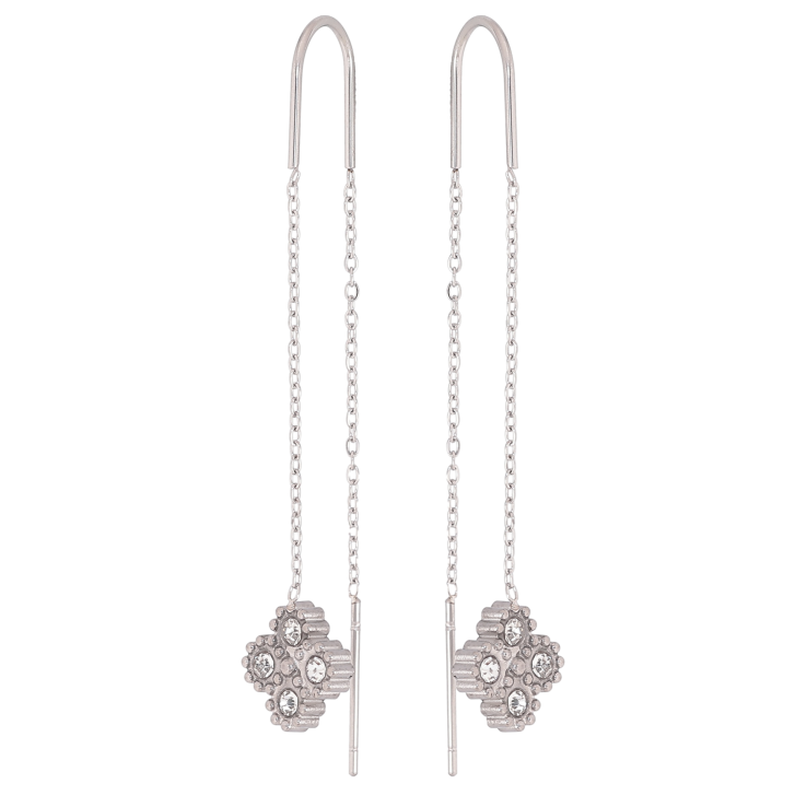 Серьги Нержавеющая сталь протяжки "Клевер" фото №7