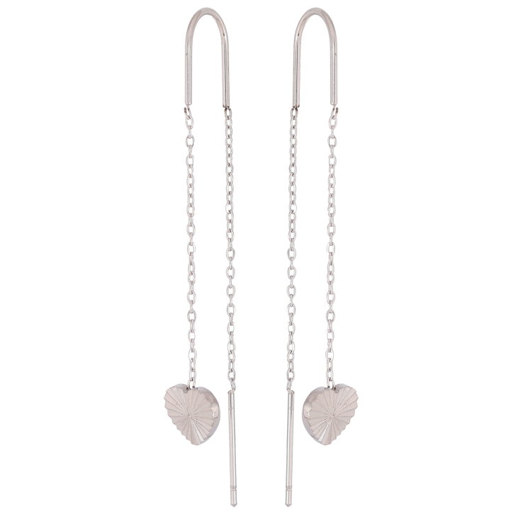 Серьги Нержавеющая сталь протяжки "Сердечки" фото №3