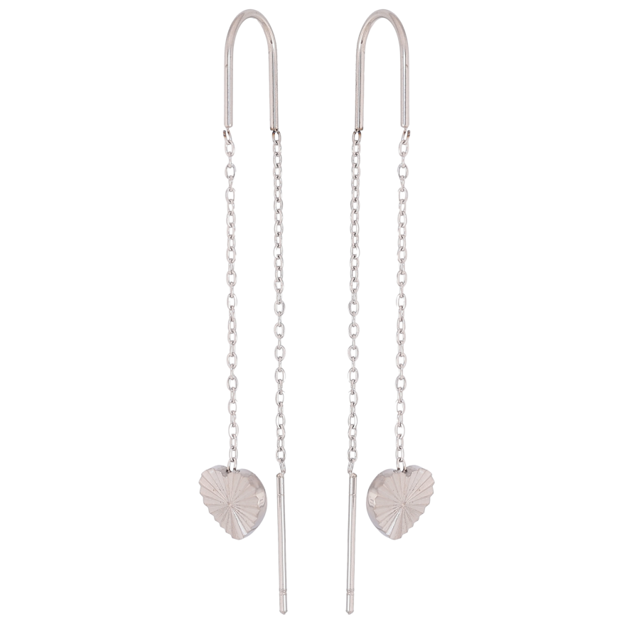 Серьги Нержавеющая сталь протяжки "Сердечки" фото №1 Серьги Нержавеющая сталь протяжки "Сердечки" фото №1