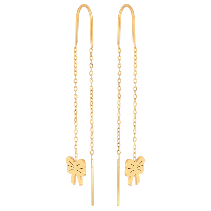 Серьги Нержавеющая сталь протяжки "Банты" фото №11