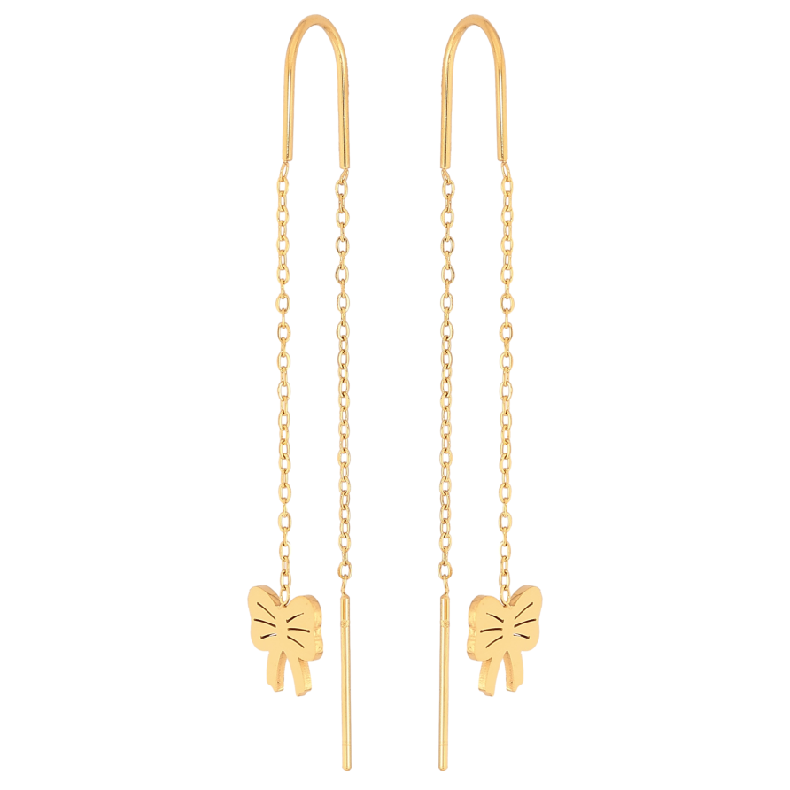 Серьги Нержавеющая сталь протяжки "Банты" фото №1 Серьги Нержавеющая сталь протяжки "Банты" фото №1