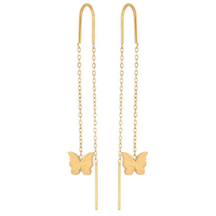 Серьги Нержавеющая сталь протяжки "Бабочки" фото №17