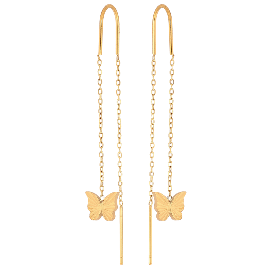 Серьги Нержавеющая сталь протяжки "Бабочки" фото №1 Серьги Нержавеющая сталь протяжки "Бабочки" фото №1