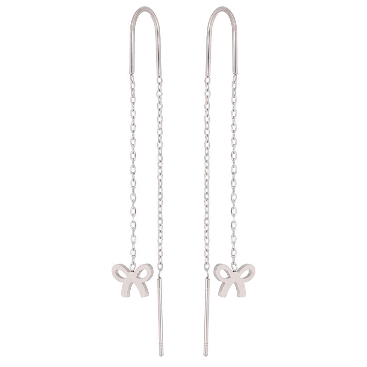 Серьги Нержавеющая сталь протяжки "Банты" фото №9