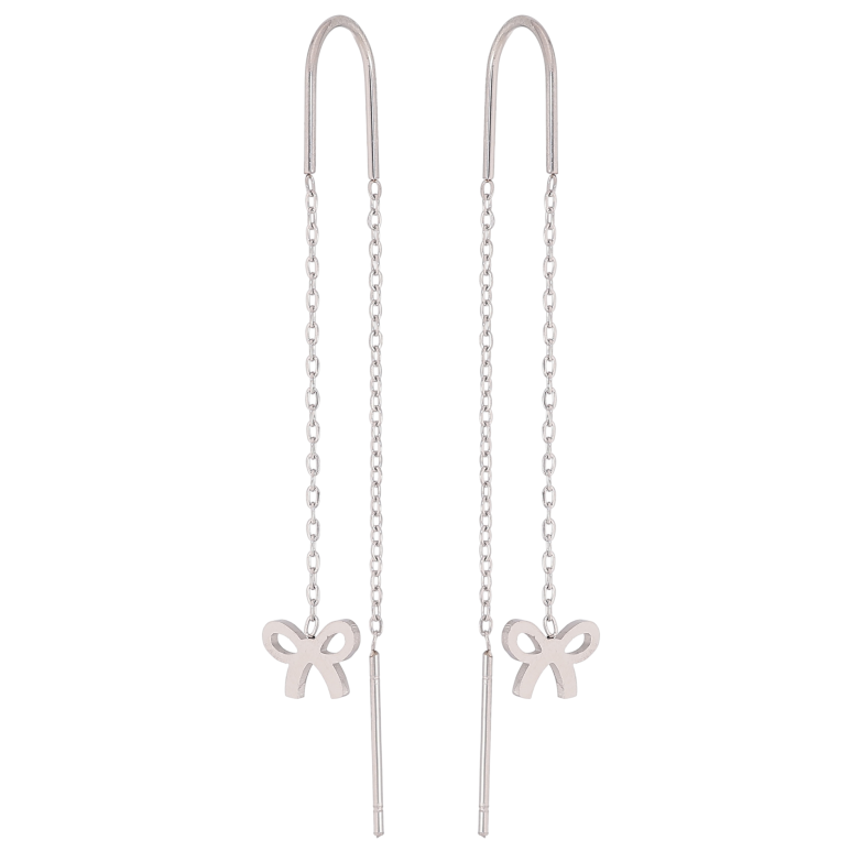 Серьги Нержавеющая сталь протяжки "Банты" фото №1 Серьги Нержавеющая сталь протяжки "Банты" фото №1