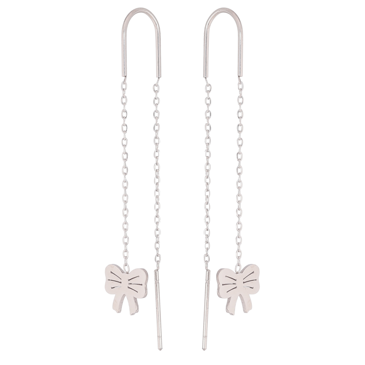 Серьги Нержавеющая сталь протяжки "Банты" фото №5