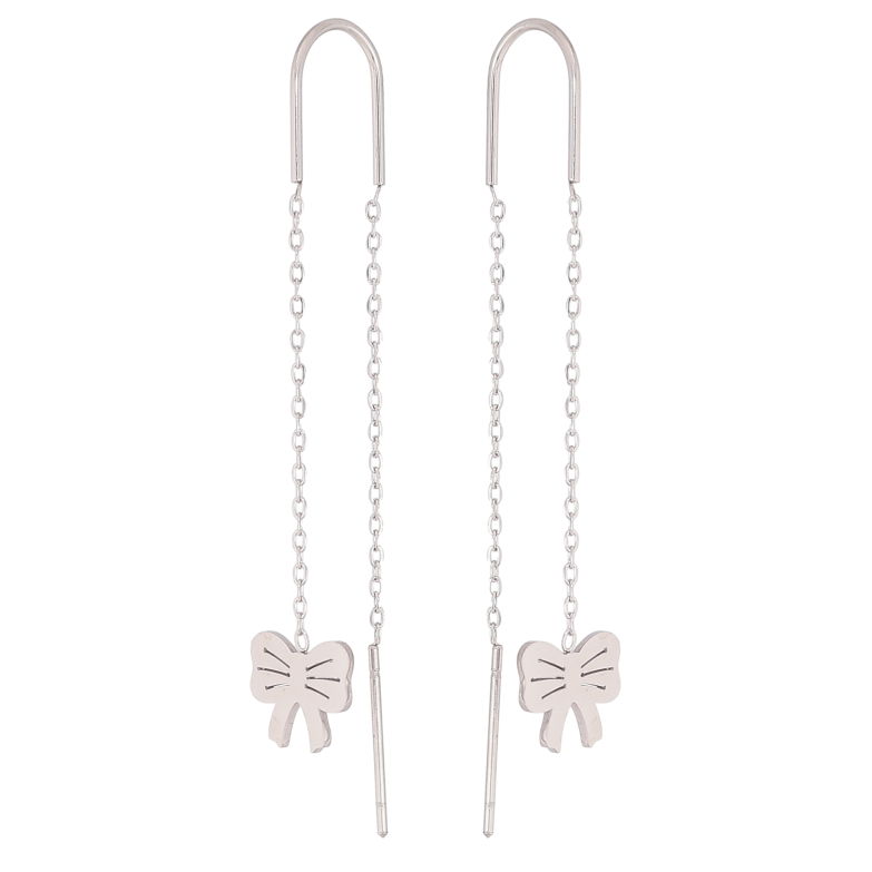 Серьги Нержавеющая сталь протяжки "Банты" фото №1 Серьги Нержавеющая сталь протяжки "Банты" фото №1