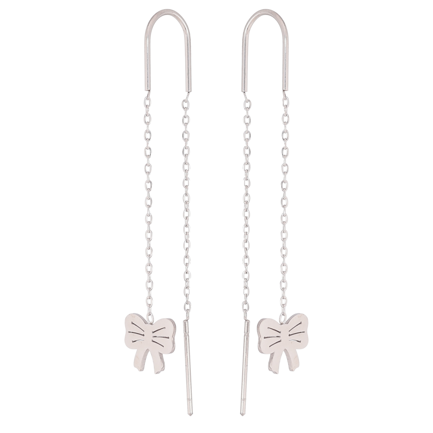 Серьги Нержавеющая сталь протяжки "Банты" фото №1 Серьги Нержавеющая сталь протяжки "Банты" фото №1