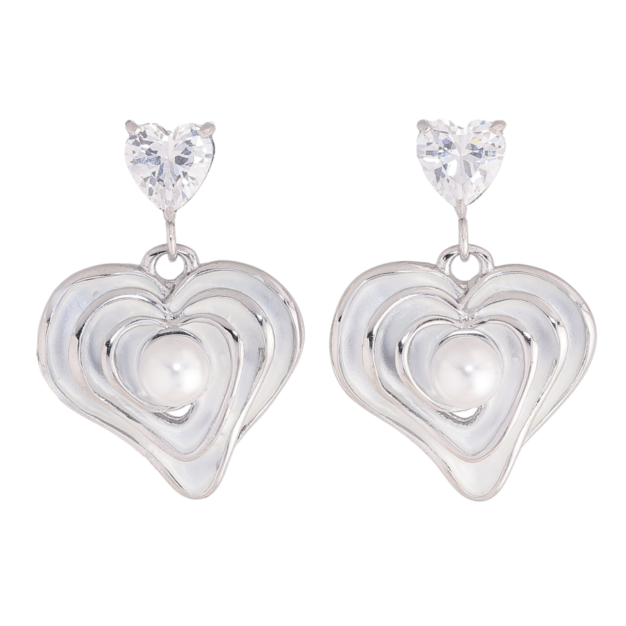 Сережки Нержавіюча сталь пусети "Сердечка" фото №1