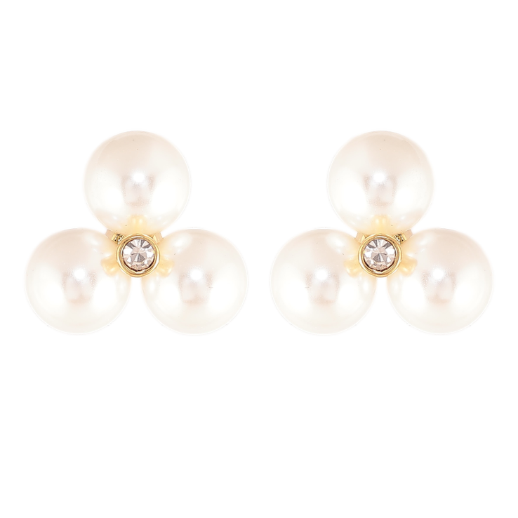 Серьги Нержавеющая сталь пусеты "Жемчужные цветочки" фото №23