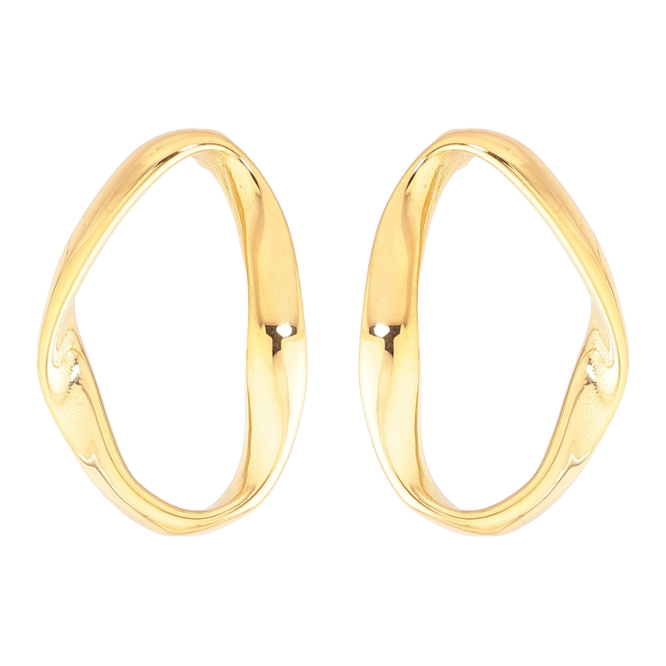 Серьги Нержавеющая сталь пусеты "Декоративные овалы" фото №13