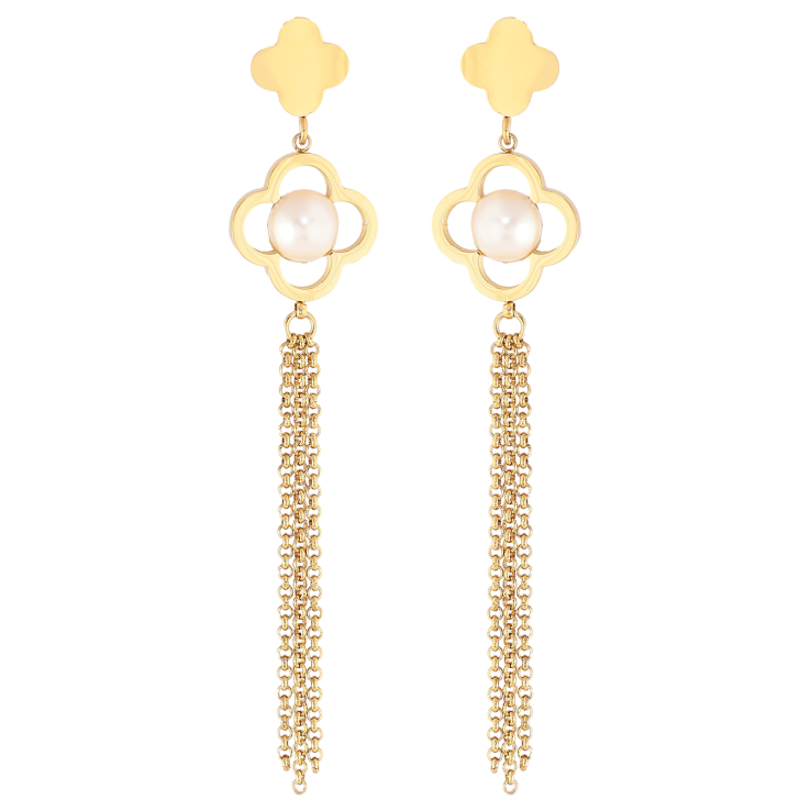 Серьги Нержавеющая сталь пусеты "Декоративные подвески с жемчужинами" фото №15