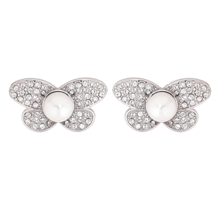 Сережки Нержавіюча сталь пусети "Метелики з перлинами" фото №24