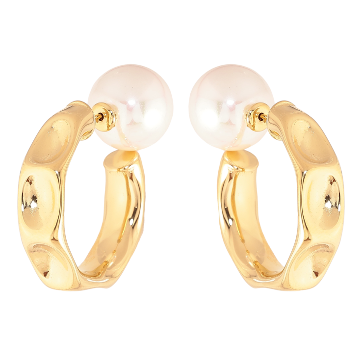 Сережки Нержавіюча сталь пусети-джекети "Дуги з перлинами" ø 14мм фото №17 Сережки Нержавіюча сталь пусети-джекети "Дуги з перлинами" ø 14мм фото №17