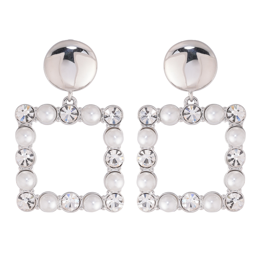 Сережки Нержавіюча сталь пусети "Кристальні квіточки" фото №1