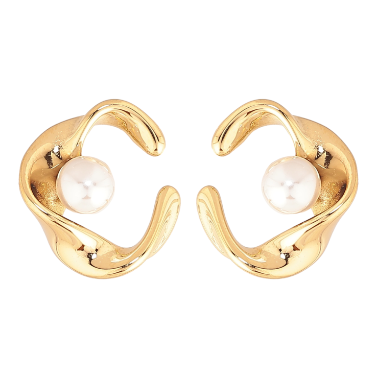 Сережки Нержавіюча сталь пусети "Візерунок з перлинами" фото №13 Сережки Нержавіюча сталь пусети "Візерунок з перлинами" фото №13