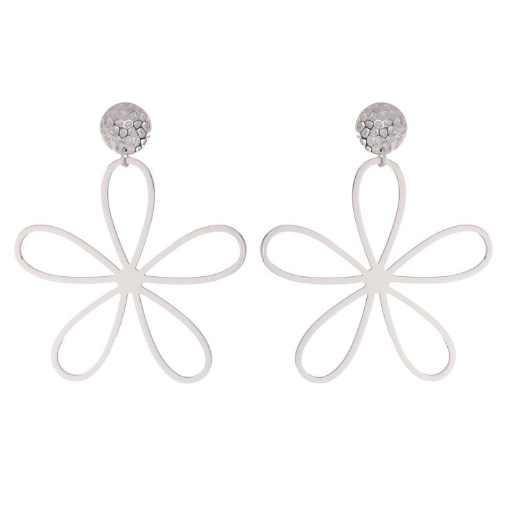 Сережки Нержавіюча сталь пусети "Квіткові підвіски" фото №20