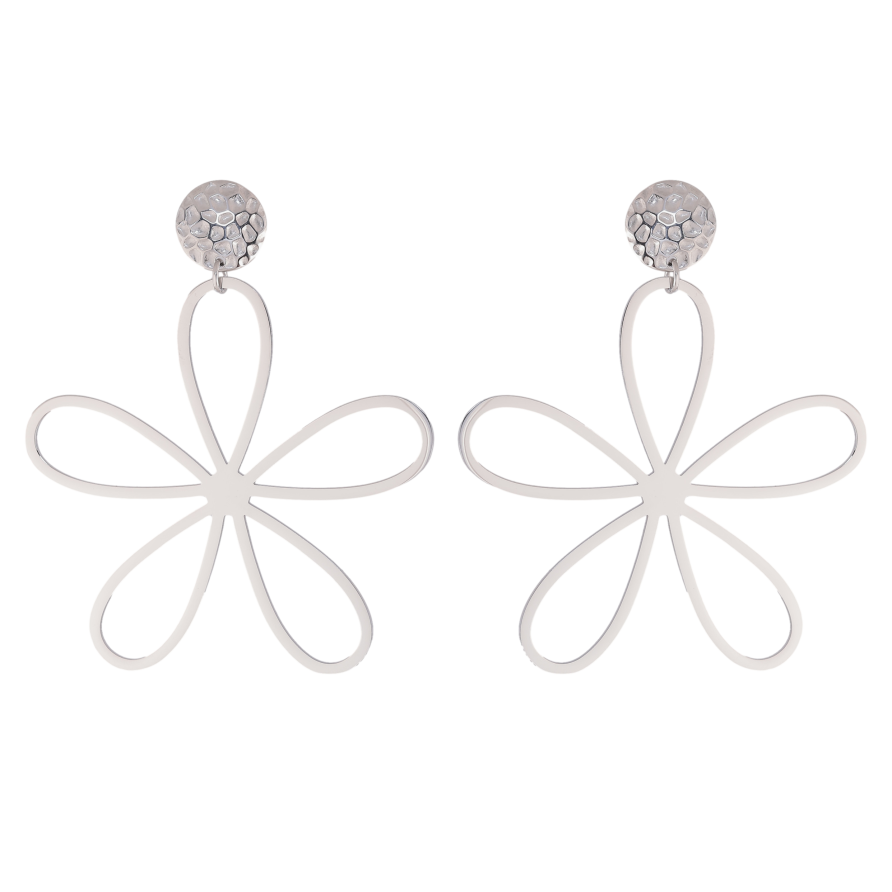 Сережки Нержавіюча сталь пусети "Квіткові підвіски" фото №1