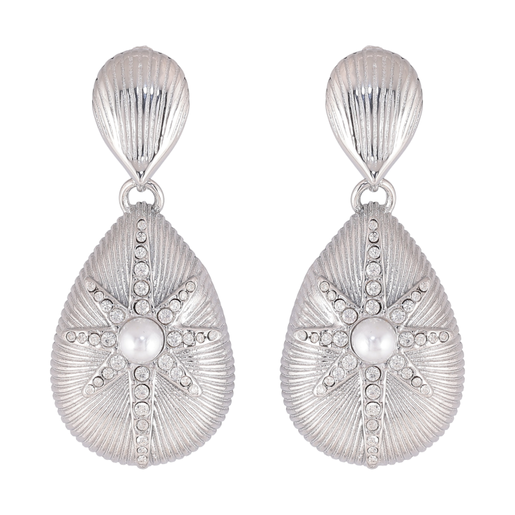 Сережки Нержавіюча сталь пусети "Декоративні підвіски з перлинами" фото №8