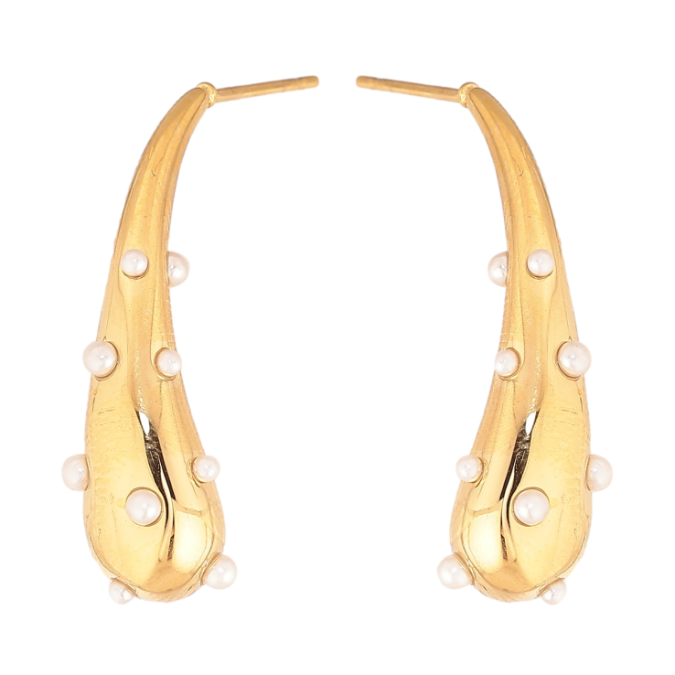 Сережки Нержавіюча сталь пусети "Візерунок з перлинними вставками" фото №24 Сережки Нержавіюча сталь пусети "Візерунок з перлинними вставками" фото №24