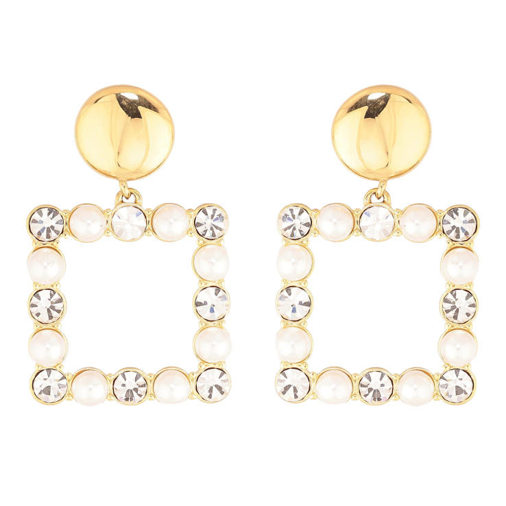 Сережки Нержавіюча сталь пусети "Перлинно-кристальні підвіски" фото №19 Сережки Нержавіюча сталь пусети "Перлинно-кристальні підвіски" фото №19