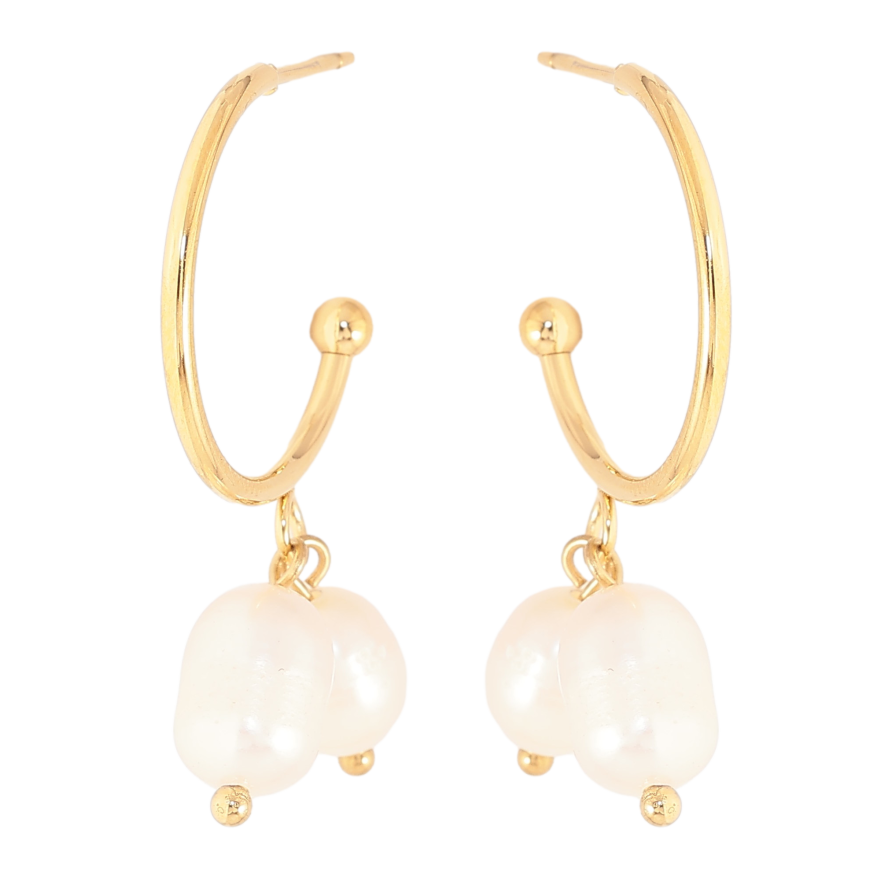 Серьги Нержавеющая сталь пусеты "Дуги с жемчужными подвесками" фото №1 Серьги Нержавеющая сталь пусеты "Дуги с жемчужными подвесками" фото №1