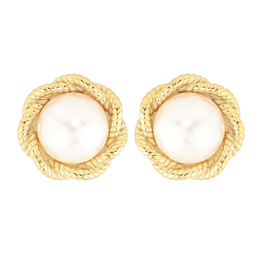 Серьги Нержавеющая сталь пусеты "Цветочки с жемчужинами" фото №1 Серьги Нержавеющая сталь пусеты "Цветочки с жемчужинами" фото №1