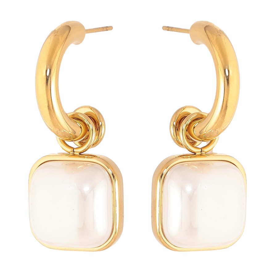 Серьги Нержавеющая сталь пусеты "Жемчужиные подвески" 2 в 1 фото №1 Серьги Нержавеющая сталь пусеты "Жемчужиные подвески" 2 в 1 фото №1